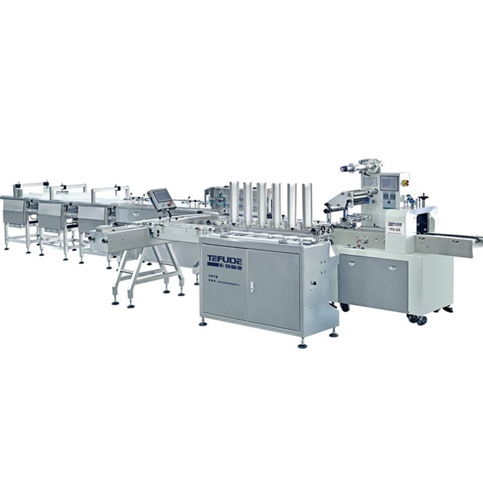 Cake Moon Cake Swiss Rolls Automatic Packing Machine System with Plastic Tray